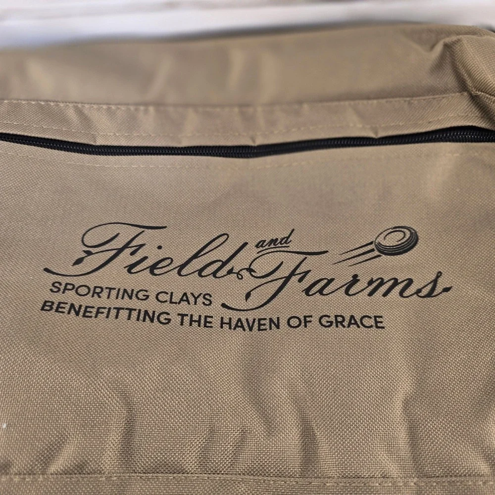 Field and Farms Sporting Clays Insulated Cooler Bag Tan Black Shoulder Strap